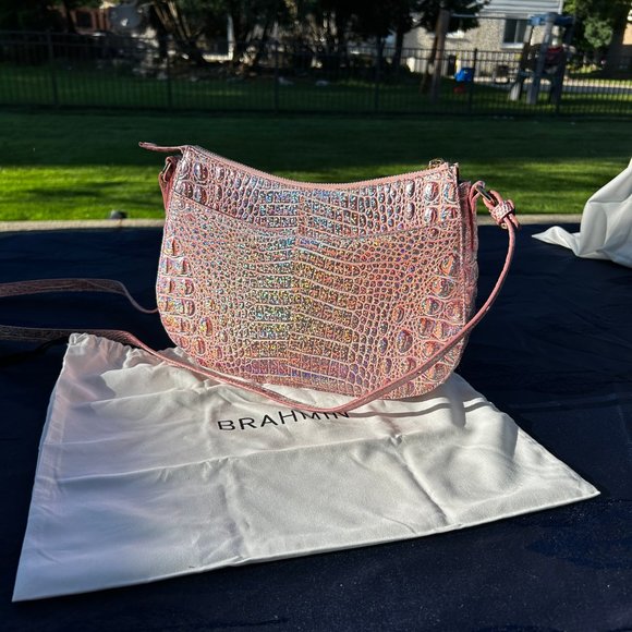 Brahmin Pink Iridescent Crossbody Bag - Picture 4 of 7